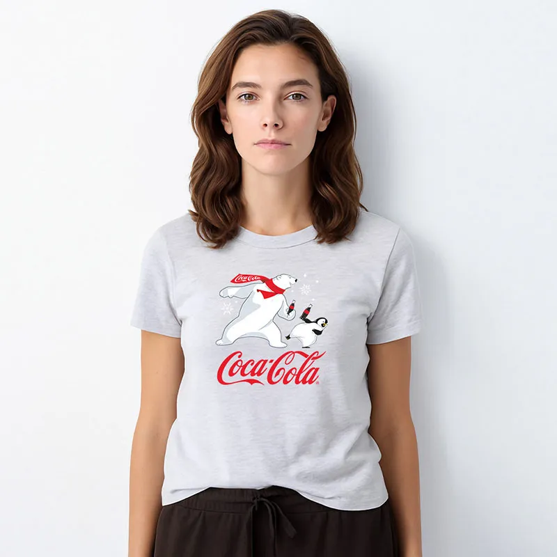 T-shirt BIO Femme Coca Cola 2 - Gris chiné-0