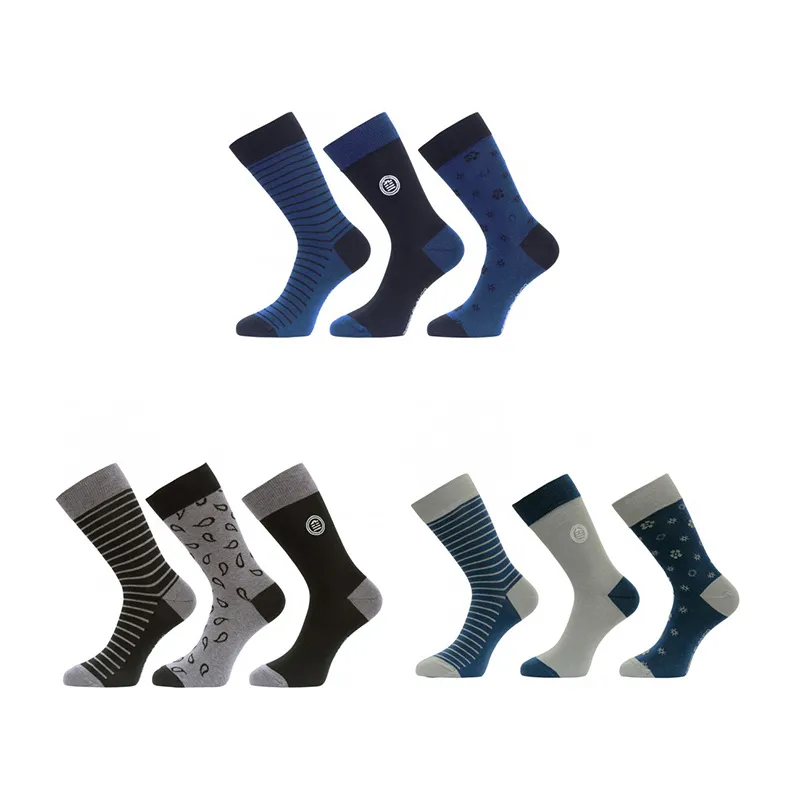 9 paires de chaussettes Homme Motifs - Noir/Bleu/Gris-0