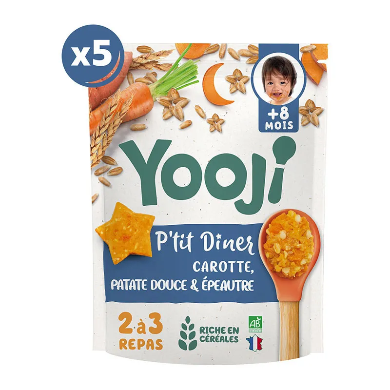 5x300g P'tit dîner Carotte BIO - 10 dîners - 8m+-6