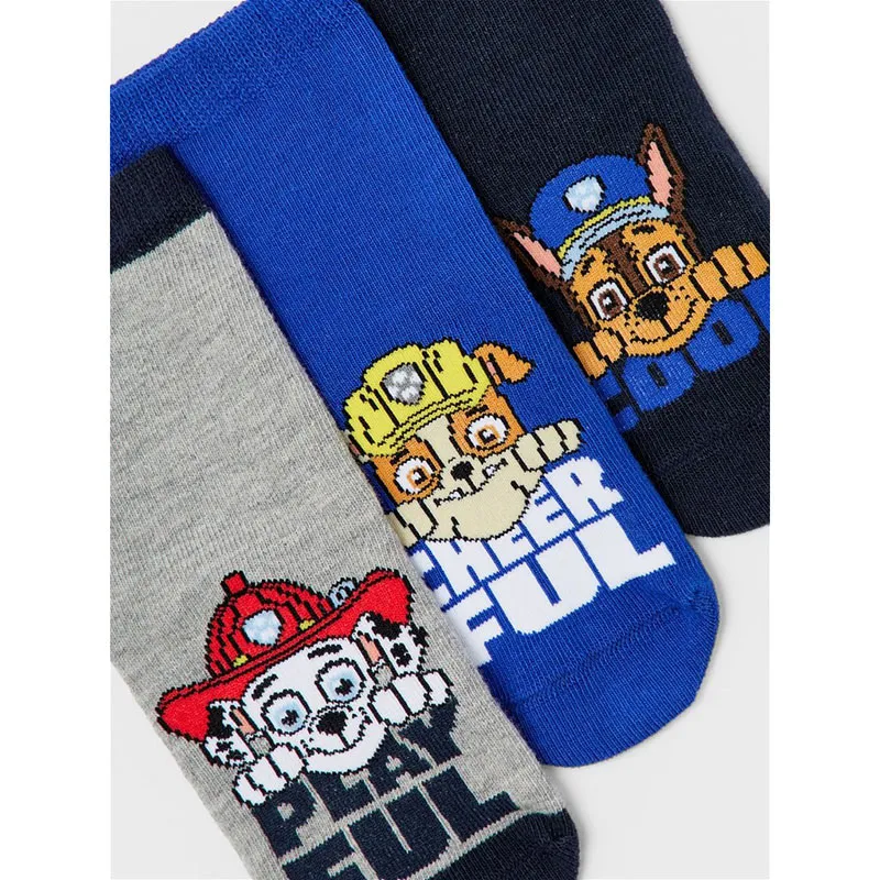 3 paires de Chaussettes Pat'Patrouille Coton - Dark Sapphire/Grey/Strong Blue-1