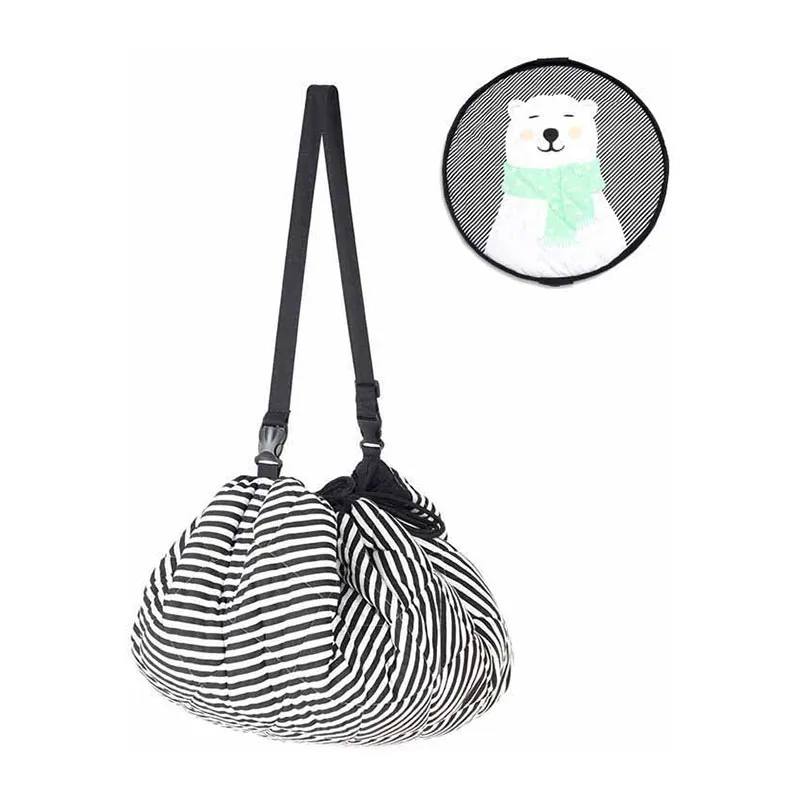 Sac à jouets/Tapis d'éveil 3en1 Ours Polaire - ø120cm - PLAY & GO-1