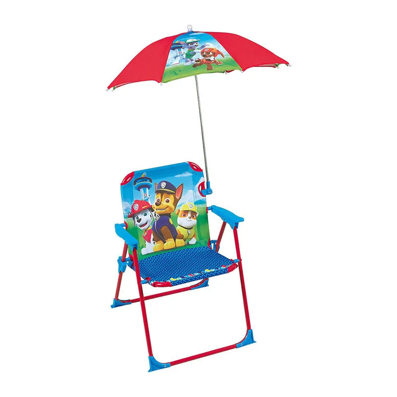 Chaise pliante + Parasol Pat'Patrouille Bleu - 38,5x37,5cm-0