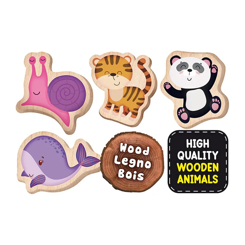 Puzzle Bois Animals 20pcs Montessori Baby - 12m+-2