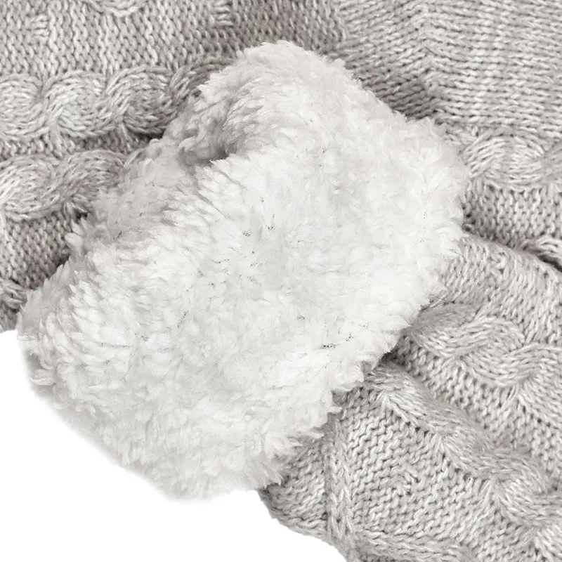 Chaussette laine int. Sherpa Gris - 9x26x5cm-2