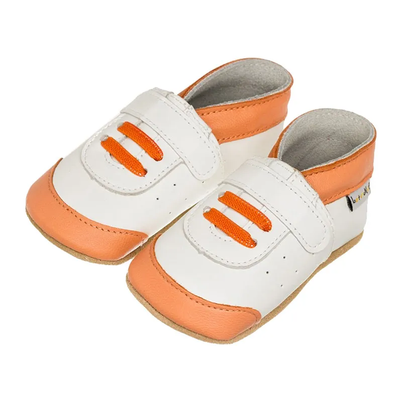Chaussons cuir Baskets oranges-6
