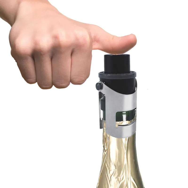 Bouchon à vin effervescent acier Aléat - 7x4cm-2