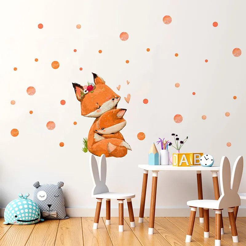 Stickers - Maman et bébé renard-2
