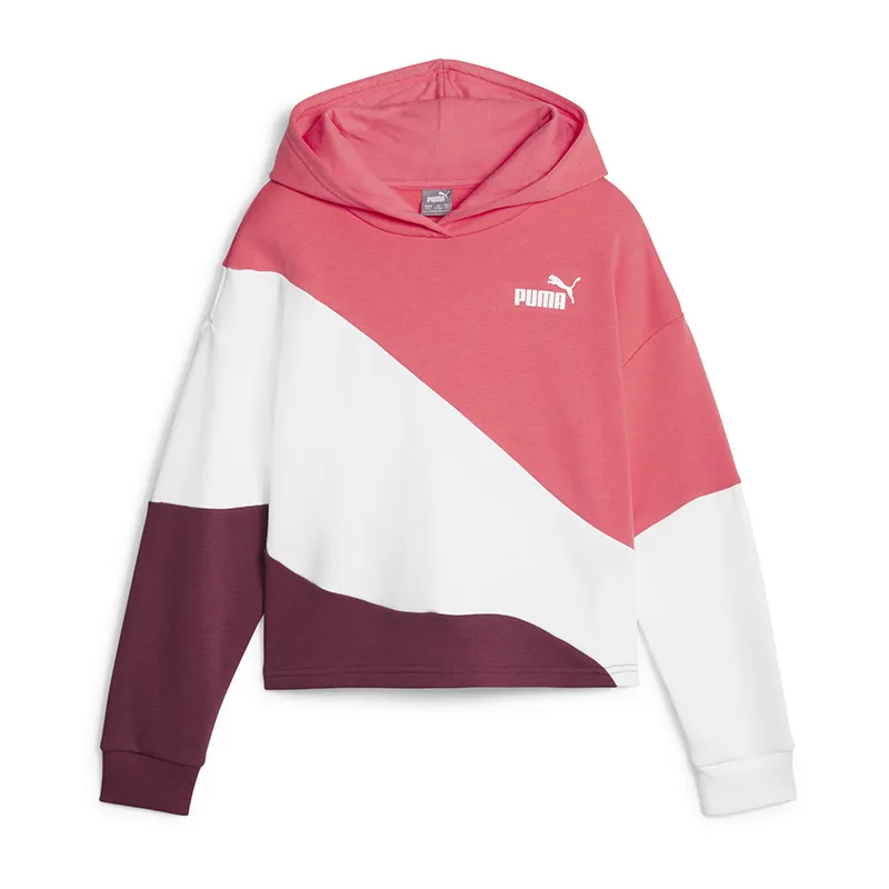 Sweat à capuche Fille Power Cat Puma - Rose/Blanc/Prune-0
