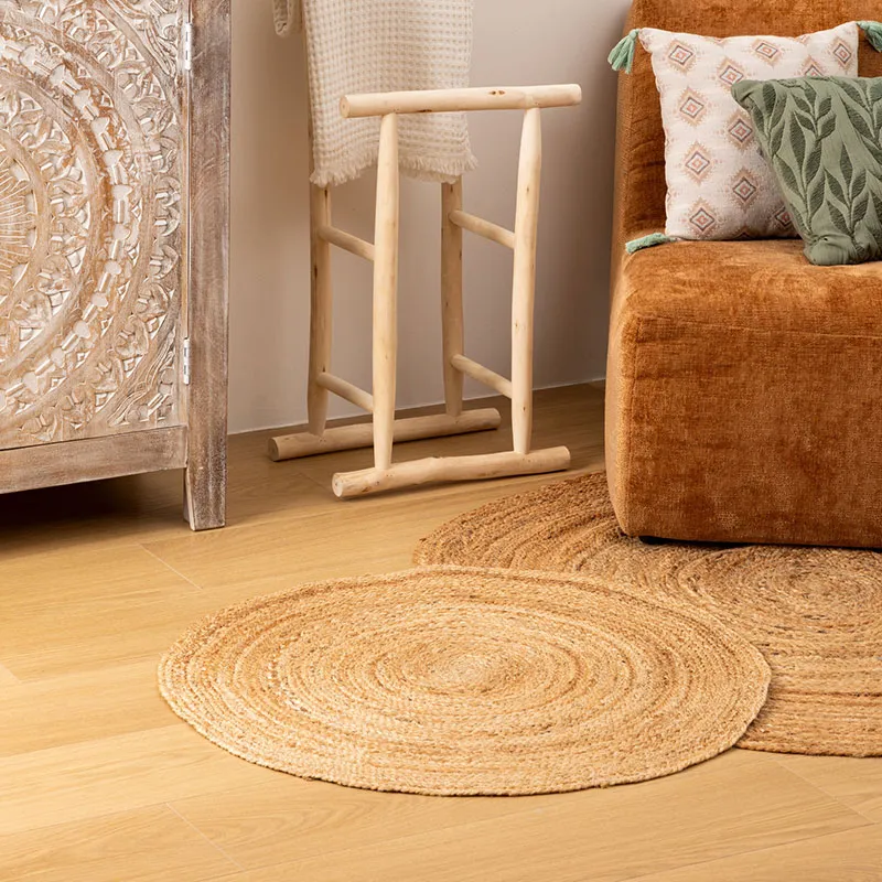 Tapis rond Jute Naturel Beige - ø80cm-3