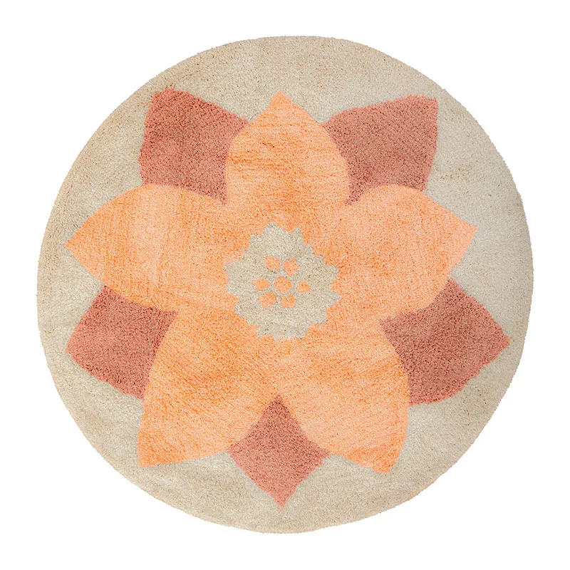 Tapis rond Fleur Coton tufté - ø100cm-0