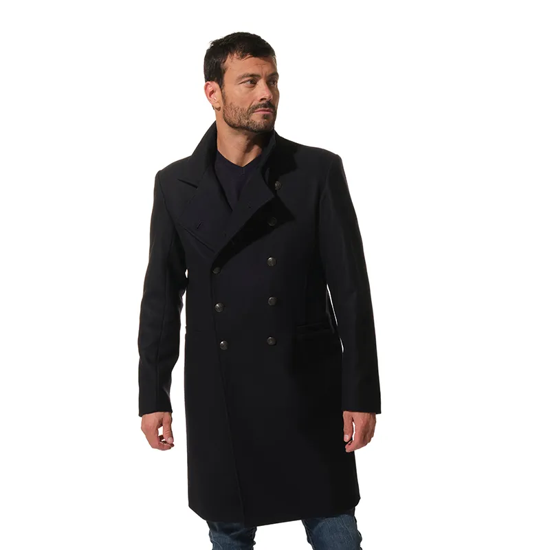 Manteau 3/4 Croisic Drap de laine Homme - Marine-0