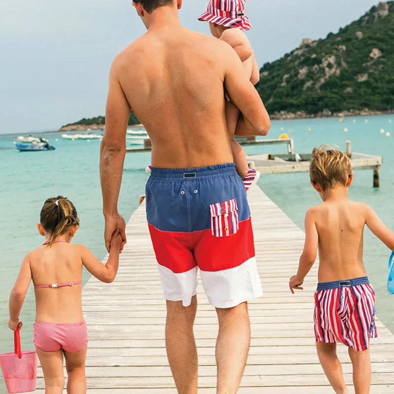 Short de bain Homme Marin - Marine/Rouge/Blanc-1