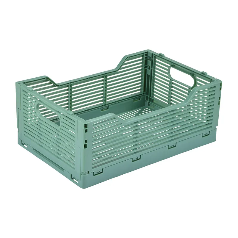 Cagette Pliable & empilable L Sauge - 40x30x17cm-0
