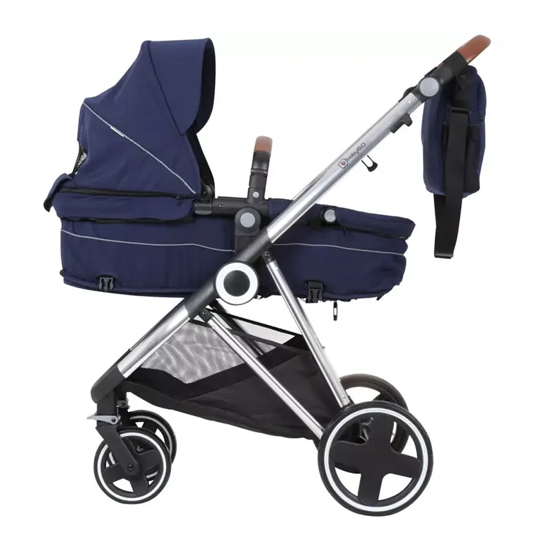 Trio Poussette transformable + Coque Gr.0+ Halime Bleu/Silver - 0m+-3