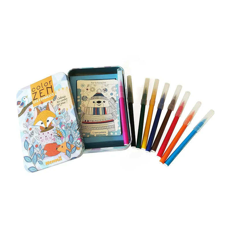 Jeu à colorier Les 7 familles Color zen - 24m+-3