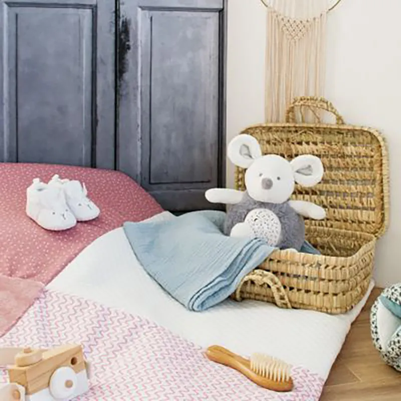 Veilleuse peluche Souris Blanc/Gris - 20cm-2