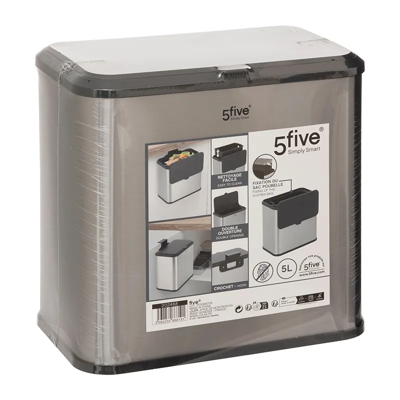 Poubelle à compost Inox Noir - 5L-9