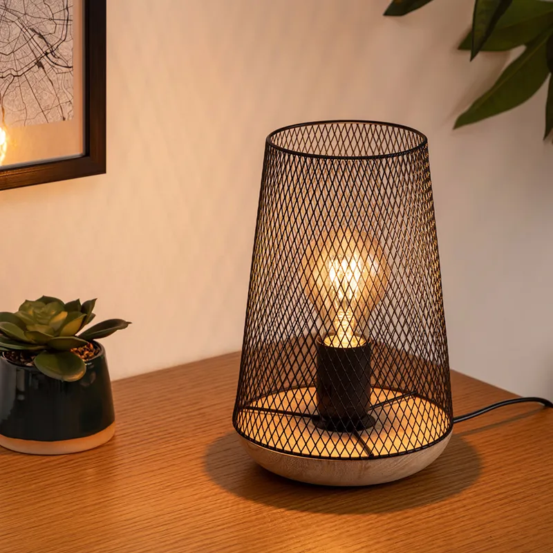 Lampe à poser filaire Zely Noir - 15x23cm-1