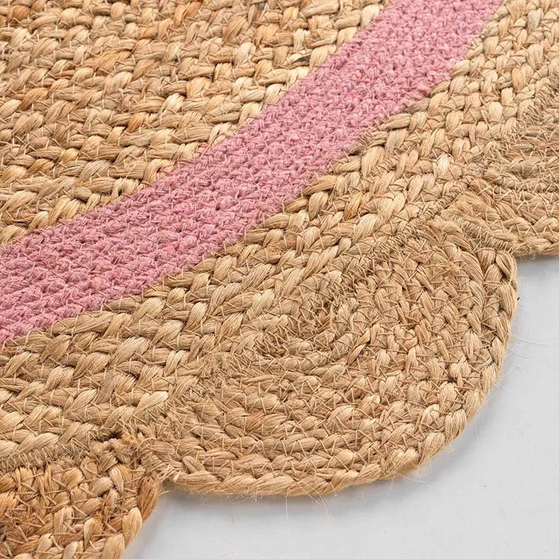 Tapis rond Jute/Polycoton Rosaly Uni - 90cm-3
