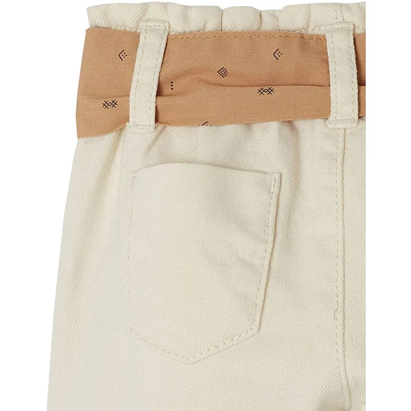 Pantalon paperbag paperbag - Écru-3