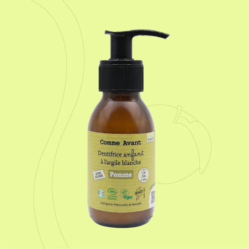 Dentifrice enfant à l'argile blanche Pomme - 90ml-0