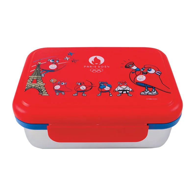 Boîte à goûter Inox Jeux Olympiques Paris 2024 - Rouge-2
