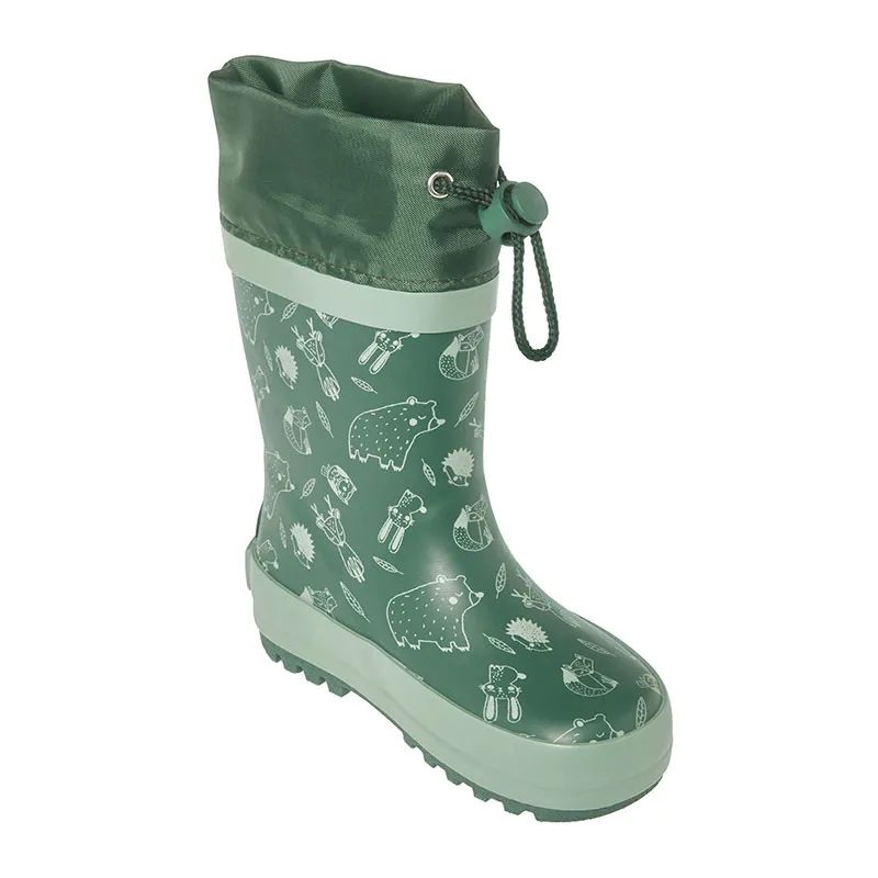 Bottes de pluie hautes cordon Forêt - Bleu canard-3