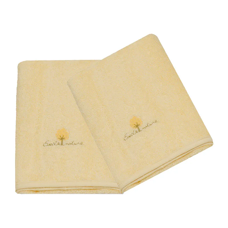 2 Serviettes éponge Jaune - 50x90cm-1