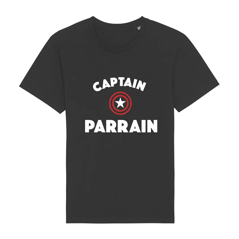 T-shirt Homme Captain parrain BIO - Noir-0