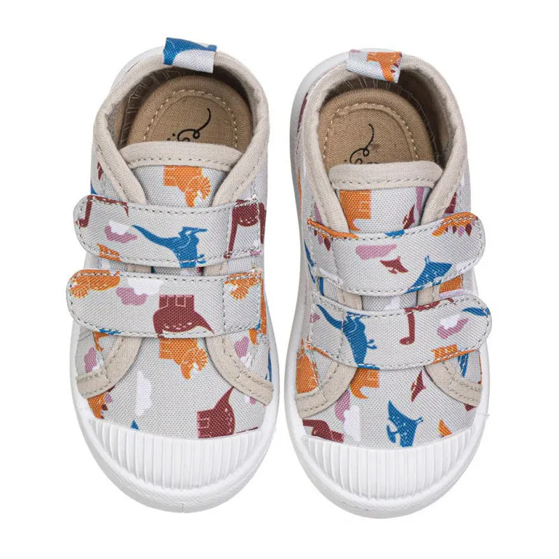 Baskets à scratch Rita Toile - Dinosaures-4