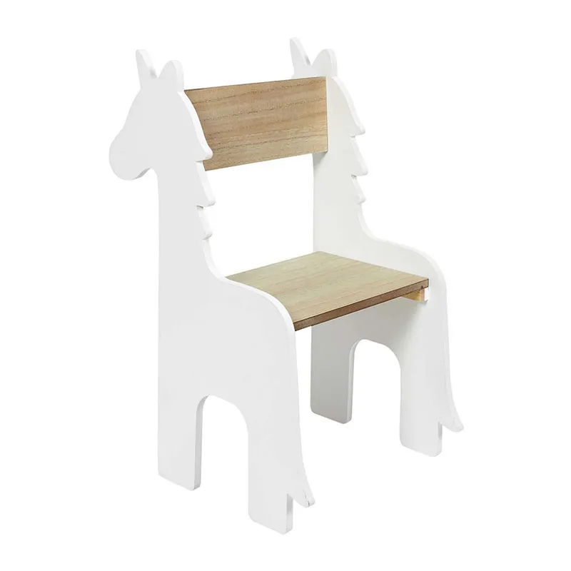 Chaise enfant Licorne Bois/Blanc - 33x60x41cm-0