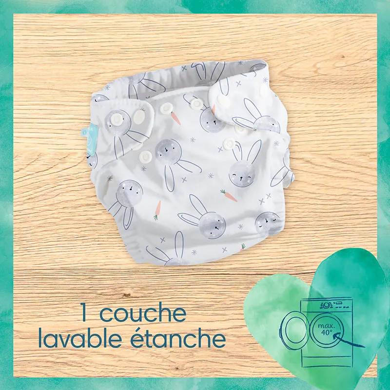 3 Couches Lavable Hybrid + 25 Coeurs absorbants - 3-16kg-5