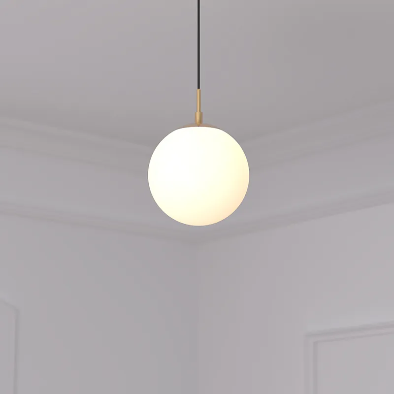 Suspension boule Dris Blanc/Doré - ø20x90cm-1