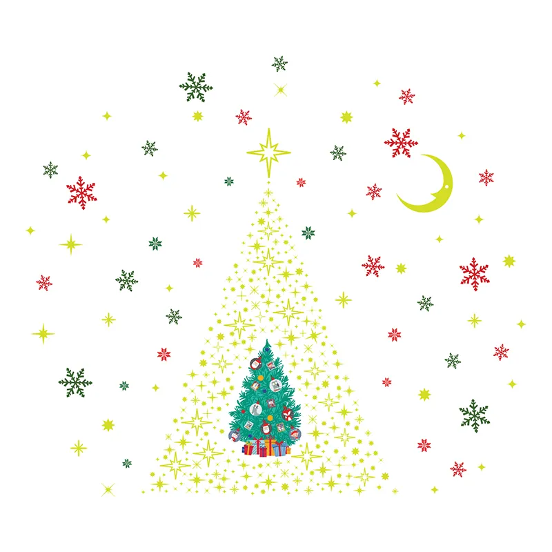 Stickers - Etoiles lumineuses & Flocons de neige colorés-4