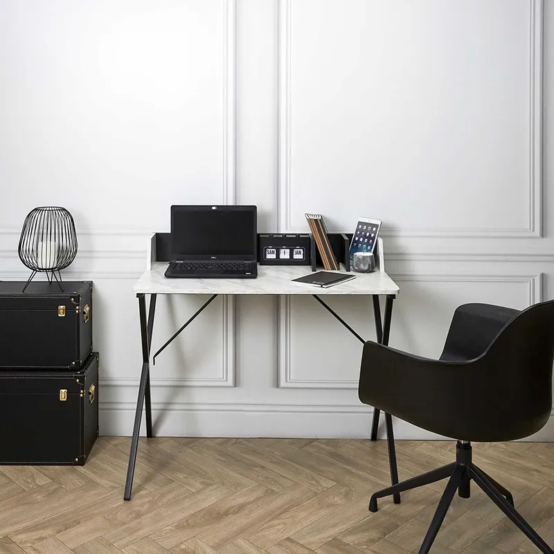 Bureau Brice imitation marbre - 90x84x50cm-6