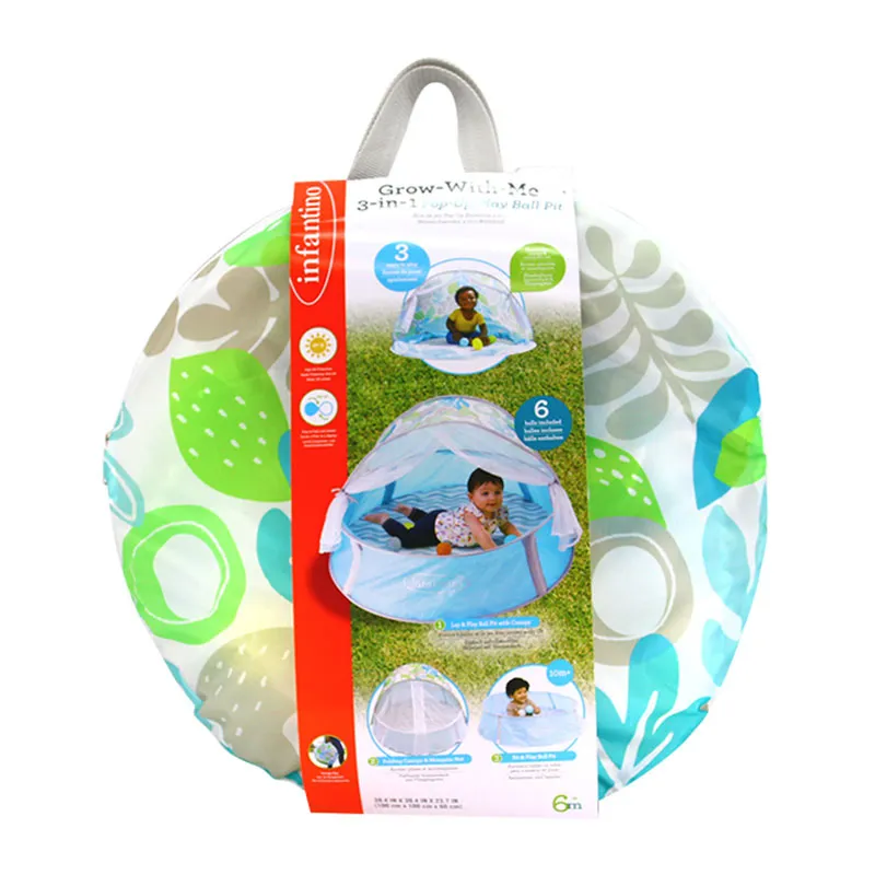 Aire de jeu 3en1 avec balles, canopy & moustiquaire - 6m+-8