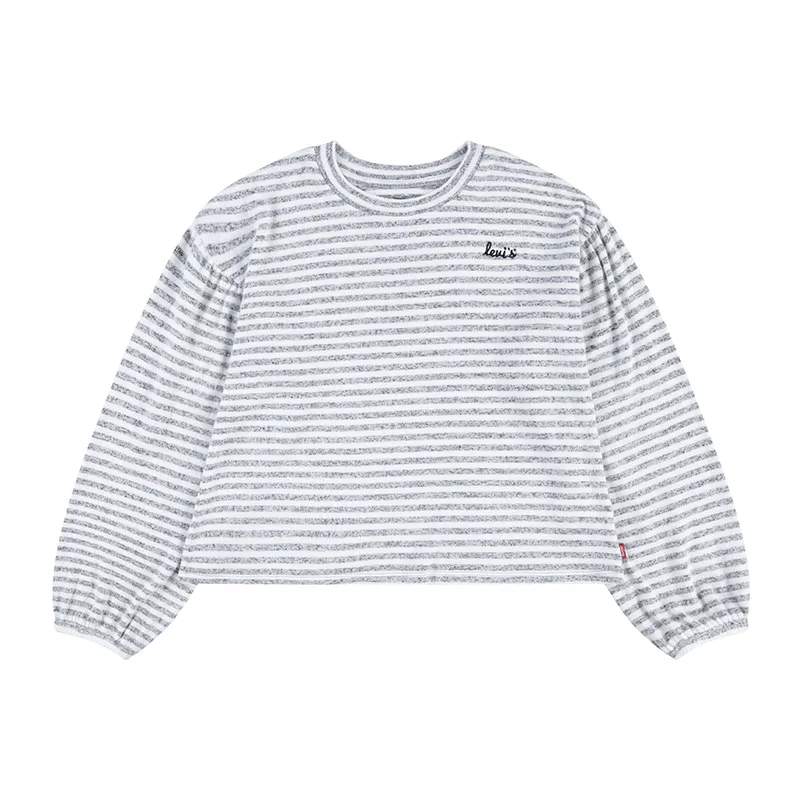 T-shirt ML tricot à rayures Junior Hacci - Dark Grey Heather-0