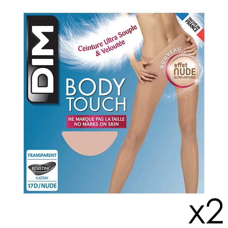 2 Collants Body Touch Voile Effet Nude naturel 17D Femme - Beige éclat-0
