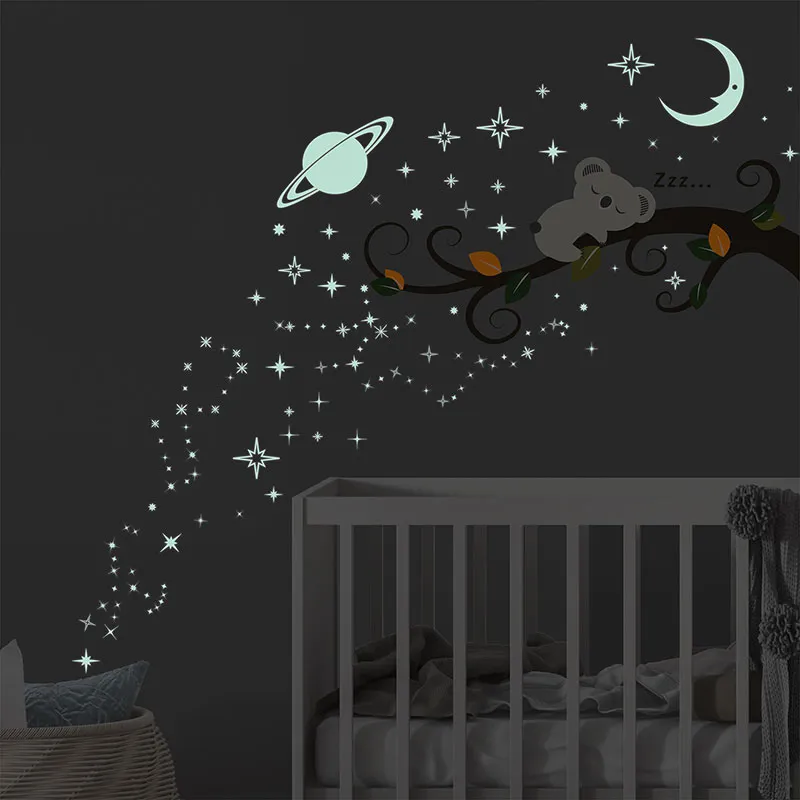 Stickers Phospho. - Koala endormi & Ciel brillant-2