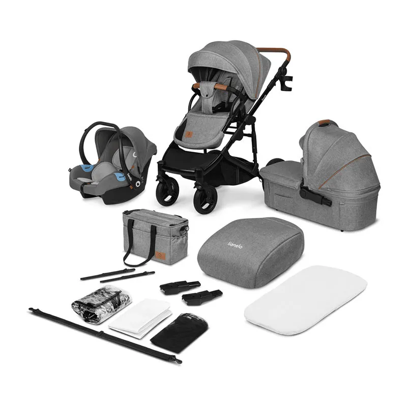 Trio Poussette Mari Tour + Nacelle + Cosy Gr.0+ - Gris Stone-0