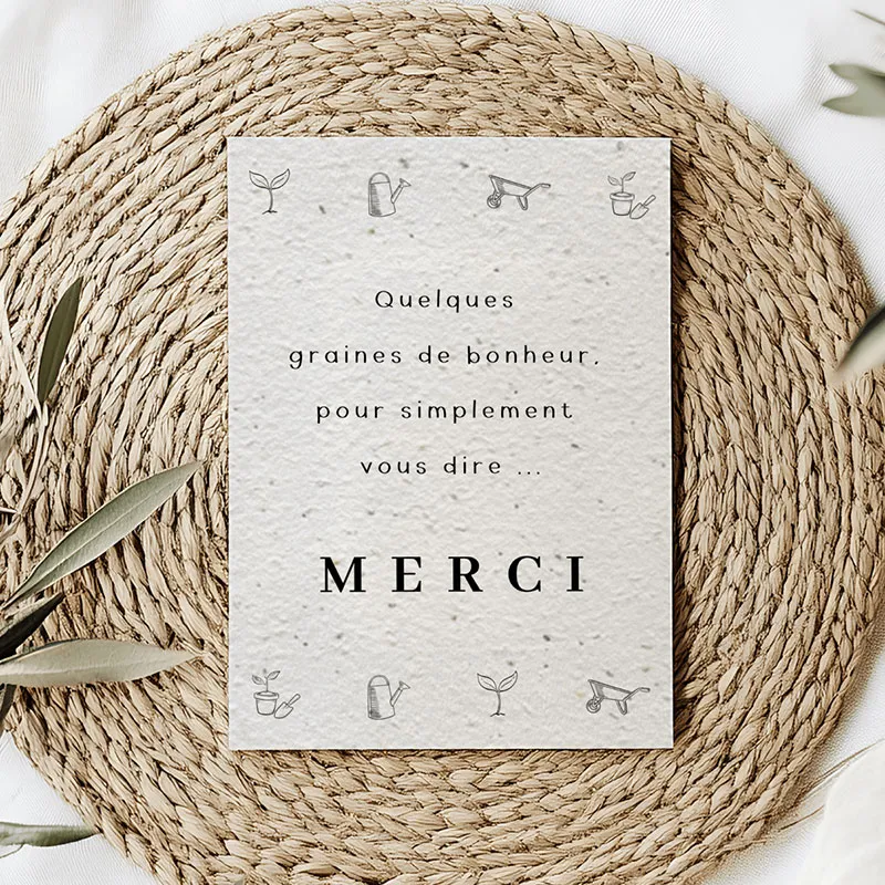 Cartes à planter Merci - 5pcs-3