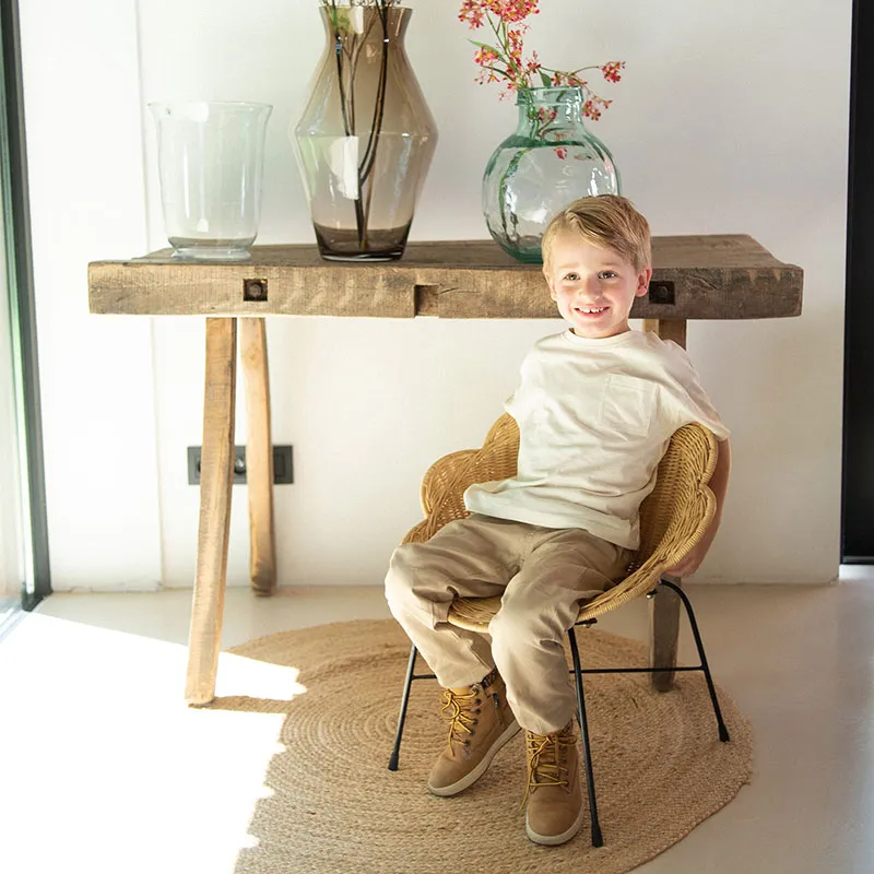 Chaise Fleur Enfant en Rotin - 51x45x55cm-6