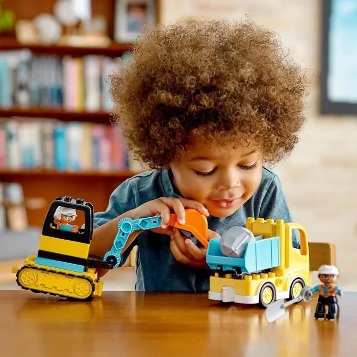 LEGO 10931 DUPLO Le Camion Et La Pelleteuse, Engin de chantier Jouet Pour Les Enfants De 2 ans et + - LEGO - BOUTIK-3