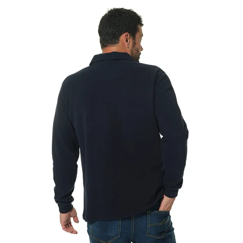 Polo ML Col boutonné Homme - Marine-2