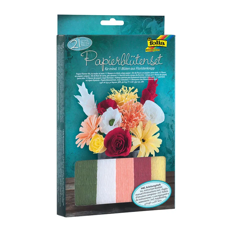 Kit de fleurs en papier crépon 21 piéces-0