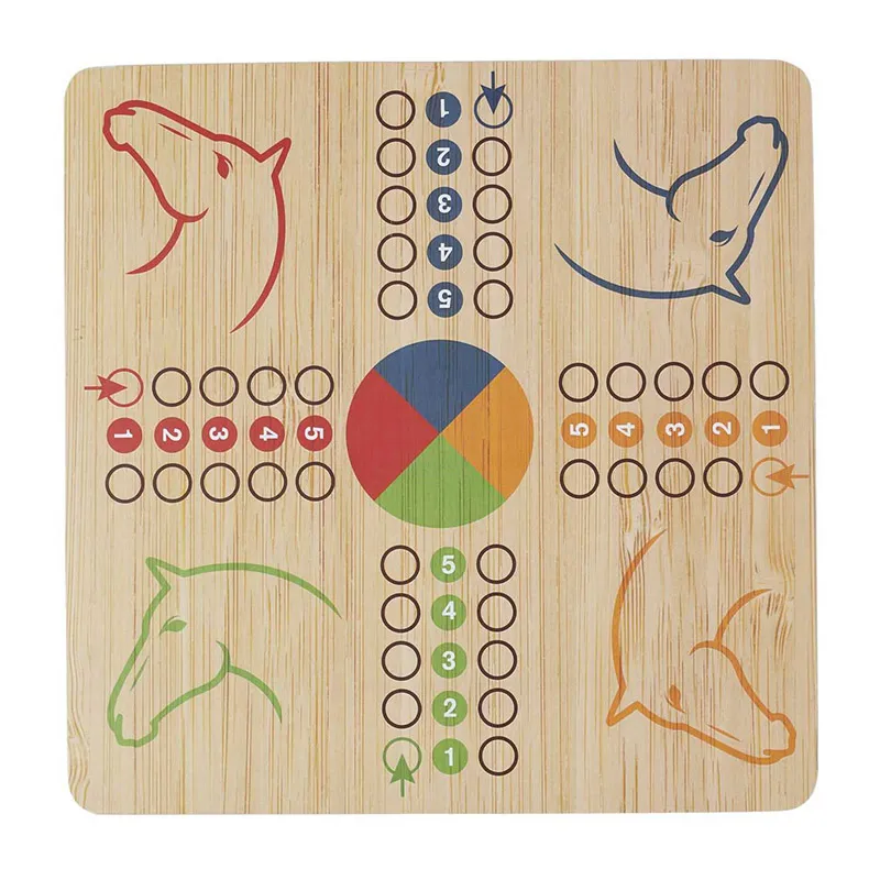 Coffret Jeux de société Bois 10en1 - 33x33x15,5cm-3