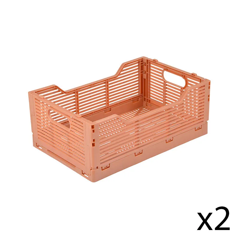 2 Cagettes Pliables & empilables M Argile - 30x20x11,5cm-0