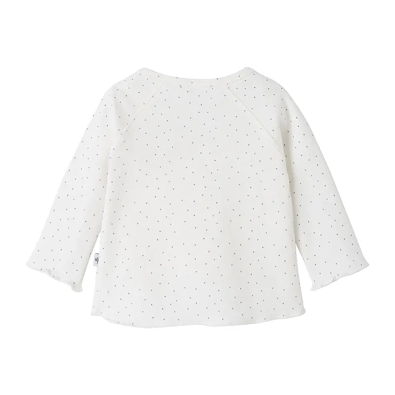 Brassière bébé naissance en coton bio - Blanc Imprimé-1