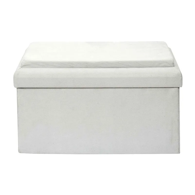 Coffre banc pliable Comp. Brique Gris - 52x27x30cm-3