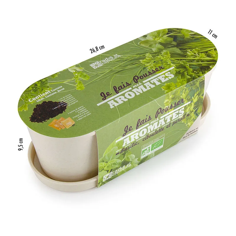 Jardinière bambou Aromates - 27x10x11cm-6